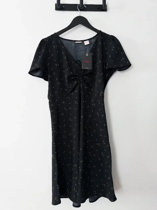 Levi's Women's Delray Floral-Print V-Neck Mini Dress Size M - Picture 2 of 4